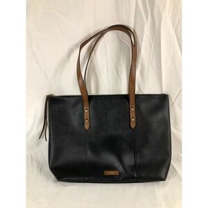 Fossil Jayda Tote Shoulder Bag Black Brown Large‎